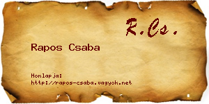 Rapos Csaba névjegykártya